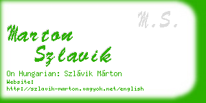 marton szlavik business card